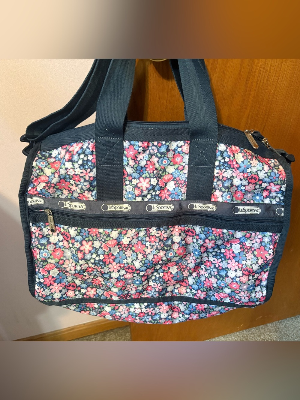 LeSportsac Floral Navy Travel Bag Duffle